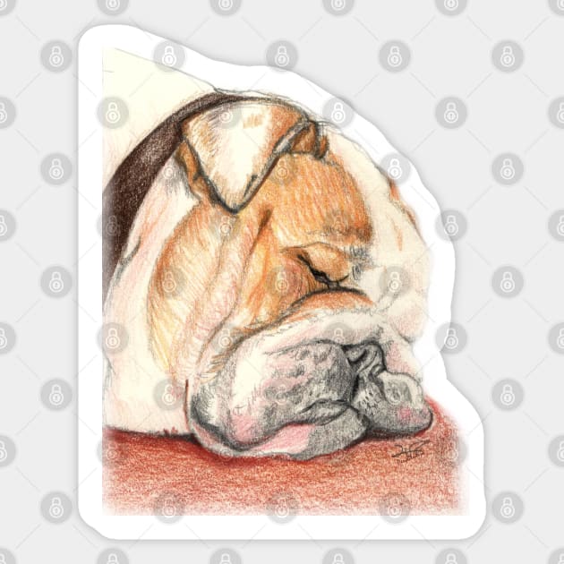 English bulldog Alfie Sticker by Pendientera